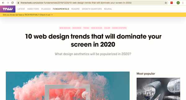 article web design trends